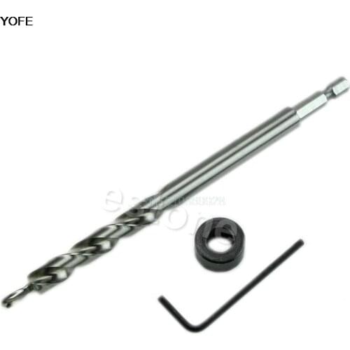 1/4" Drills Bits Hex Twist Step Drills Bits Set for Kreg Pocket Hole Drill Jig Guide 3/8"