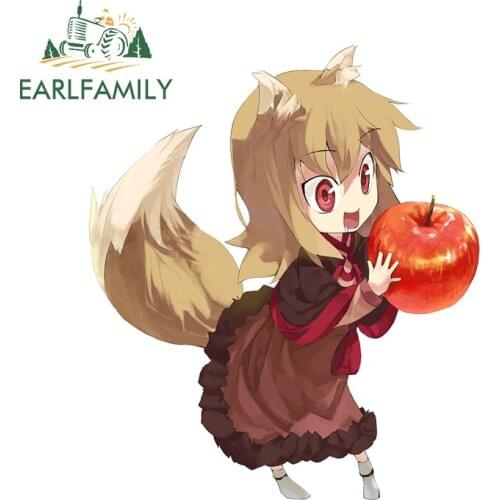 EARLFAMILY 13cm x 11.3cm for Spice and Wolf Decal Graffiti Car Sticker Waterproof Refrigerator Motorcycle Car Door Protector