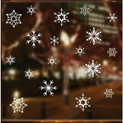 20*40cm Christmas Snowflake Window Sticker Winter Wall Stickers Kids Room Christmas Decorations For Home New Year Stickers