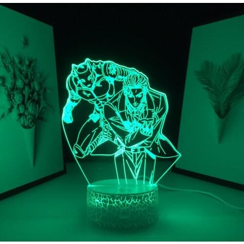 Anime 3D Night Light JoJo Bizarre Adventure Yoshikage Kira for Birthday Gift Bedroom Decor Light Manga 3d LED Lamp Dropshipping