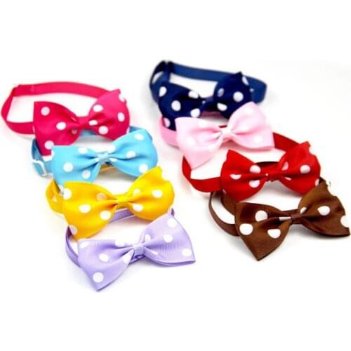 Cat Dog Collar Holiday Cats Dog Bow Tie Adjustable Neck Strap Dot Cat Dog Grooming Accessories Puppy Cat Necklace