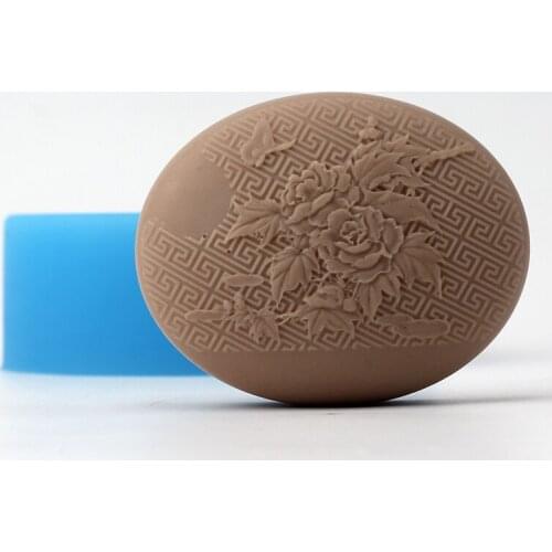 Oval Soap Mold Handmade Rose Pattern Silicone Mould Bathroom Decoration Tools