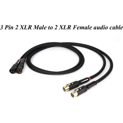 PairX418 5N OCC copper conductor audio Balance interconnect cable with 3 Pin 2 XLR Male to 2 XLR Female audio cable
