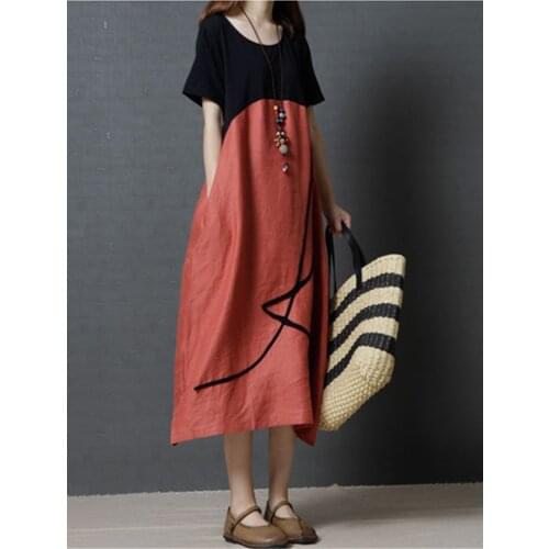 Ukraine None Short Plus Size Zanzea Time-limited Rushed Dress Women Free Shipping 2020 Summer Large Size Fashion Cotton Female