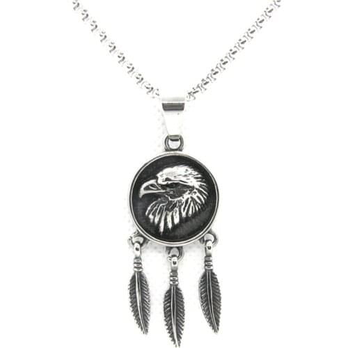 Support Dropship New Design Feather Eagle Pendant 316L Stainless Steel Fashion Jewelry Aimal Eagle Hawk Pendant