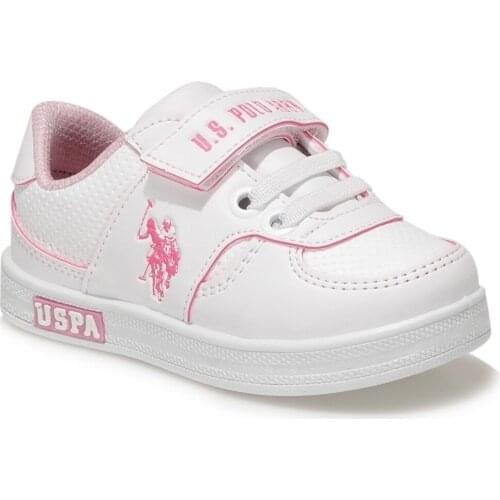 U.S. POLO ASSN. CAMERON 1FX WHITE AND PINK SNEAKERS FOR GIRLS