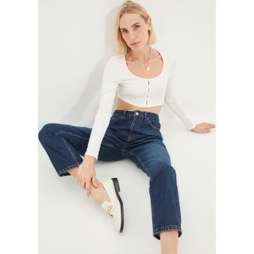 Trendyol High Bel Straight Jeans TWOAW22JE0485