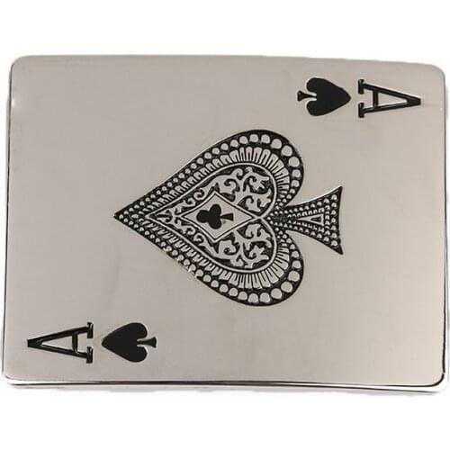 Stainless Steel Poker Spades A Belt Buckle for Men Western Cowboy Cowgirl Belt Buckles Suitable for 4cm Width Belts Accessories
