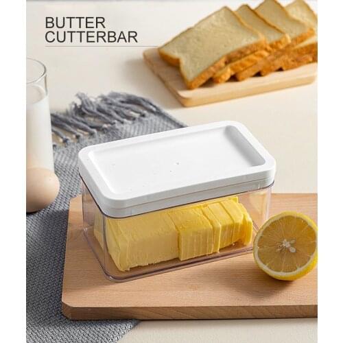 Butter Cutter & Case Kitchen Butter Box Cutting Food with Knife & Lid Container Sealing Storage Dish Cheese Keeper