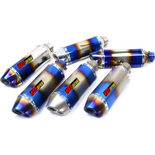 51mm Universal Motorcycle Exhaust Dual Tail Pipe Without Muffler 370mm Stainless Steel Exhaust System For ATV Street Bike