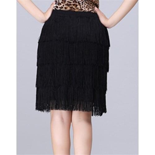 New Latin Dance Skirt adult female Rumba Samba Tango Ballroom Latin Tap Dance Dress Women Stage Costume performance tassel Skirt
