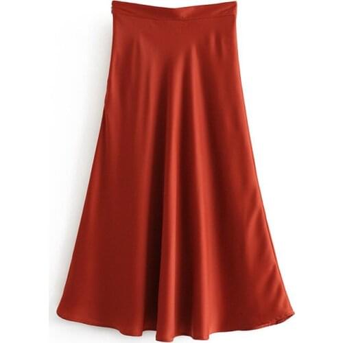 Vintage solid pleated midi skirt women 2019 fashion zipper fly streetwear ladies skirts casual A line faldas vestidos mujer
