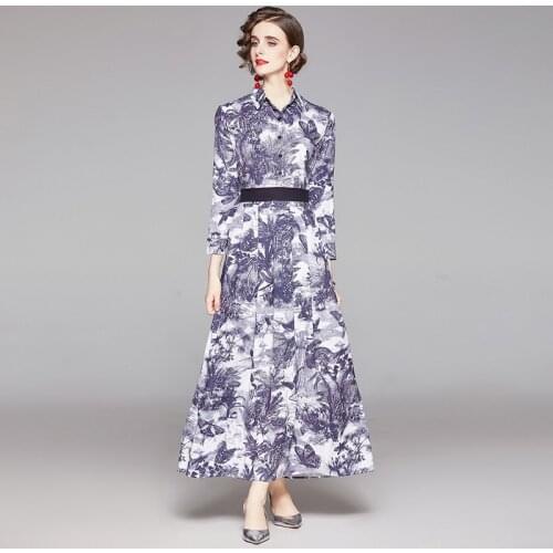 Tie Dye Print Pattern Big Shirt Collar Autumn Dress Soft Chiffon Elegant Women Long Sleeve Dress Female Office Casual Midi Dress