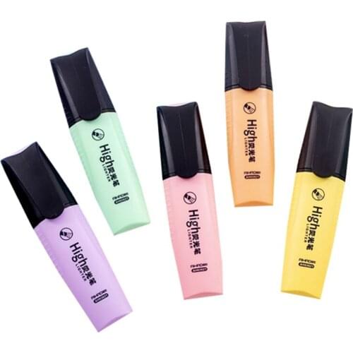 1pc Color Highlighters Inclined Head Promotional Art Markers Fluorescent Pen For School Supplies Office Stationery