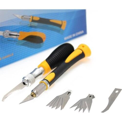 2pcs Carving Handle with 11 Pcs SK5 Blades Wood Carving Tools Fruit Food Craft Sculpture Engraving Knife