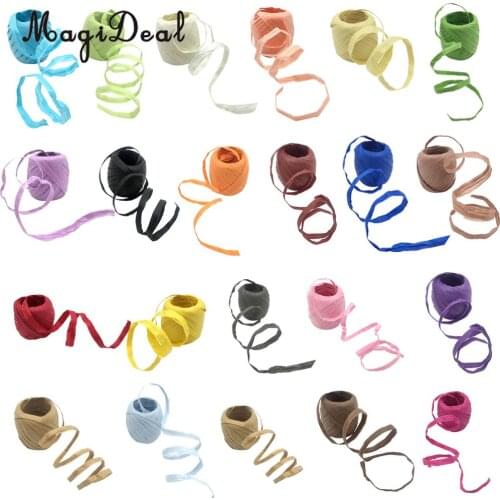 20M/Roll Raffia Paper Ribbon Natural Rope Candy Gift Packing Scrapbooking Crafts Wedding Birthday Party Decoration 21 Colors