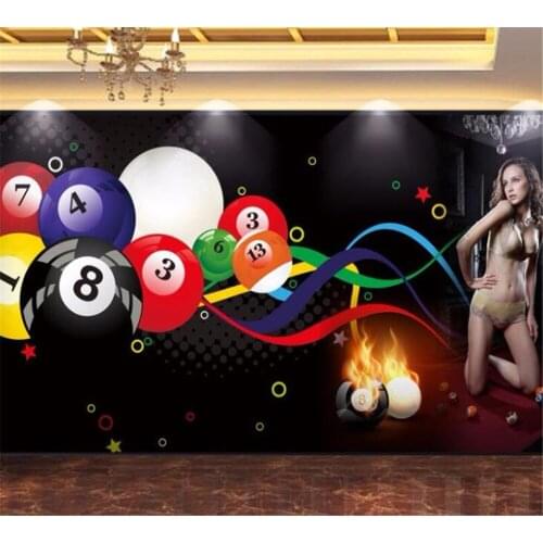 Beibehang 3D wallpaper murals customized any size fashion billiard table billiards beauty club gym decoration background wall