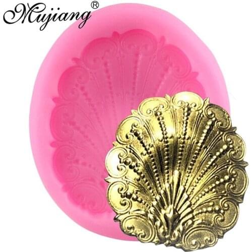 3D Peacock Shell Silicone Candy Chocolate Gumpaste Molds Fondant Cake Decorating Tools Cookie Baking Resin Clay Jewellery Mould