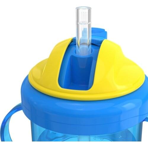 Sippy Cup for Toddlers Weighted Straw Cup Kids Flip Top Water Bottle with Handles and Strap Crab