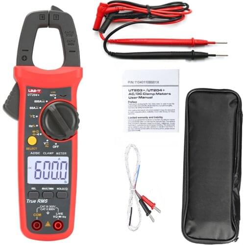Digital Clamp Meter UT204+ Multimeter UNI-T UT204 Plus NCV 400-600A With Temperature Test Auto True RMS High Precision Voltmeter