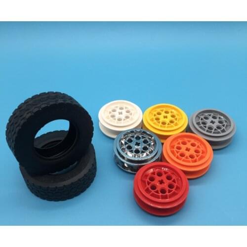 Piezas técnicas 2 pieza 32019 neumático 62,4*20 + neumáticos 86652 rueda 43,2mm D. x 18mm con bloques de vástago de eje