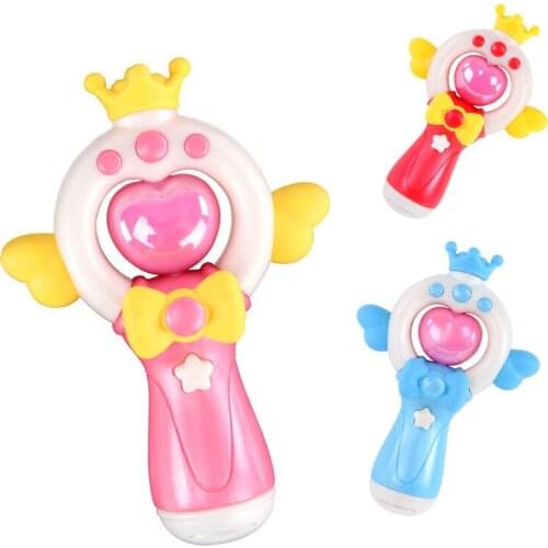 ChildrenS Miniature Light Music Magic Wand Projection Staff Role-Playing Toy Puzzle Early Education Girl Dollhouse Gift