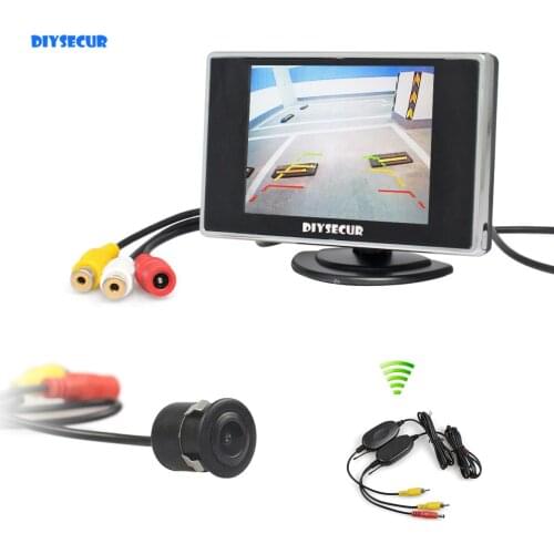 DIYSECUR Wireless 3.5" TFT LCD Car Monitor Waterproof Rear View Car Camera Reversing Camera Parking Assistance System Kit
