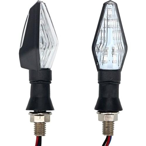 FEEDOPAL 2PCS Motorcycle Modification Parts 12V Universal Double-Sided Luminous Bi-Color LED Turn Signal Light