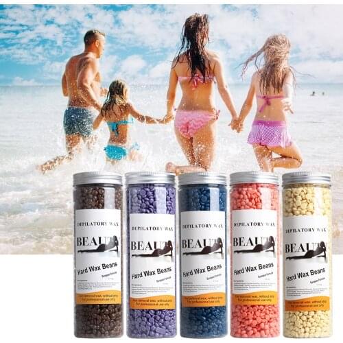 400G Depilatory Wax Beads Hard Solid Beans Pearl Shape Granules Hot Film Waxing Beads for Body Facial Hair Removal