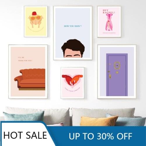 Canvas Painting Nordic Illustration Posters Prints Friends TV Show Smelly Cat Classic Wall Art For Aesthetic Home Decoration
