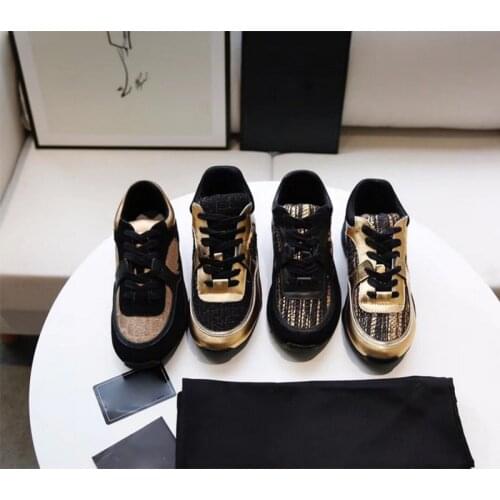 2020 new women Sneakers Brand Women casual shoes Designer shoes Lace Up woman tenis Shoes Design Casual Trainer gold Woman shoes