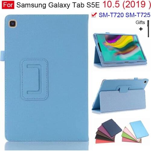 Lightweight Folio Leather Stand Cover for Samsung Galaxy Tab S5e 10.5 2019 Case Model SM-T720 SM-T725 Fundas Cases with Pen