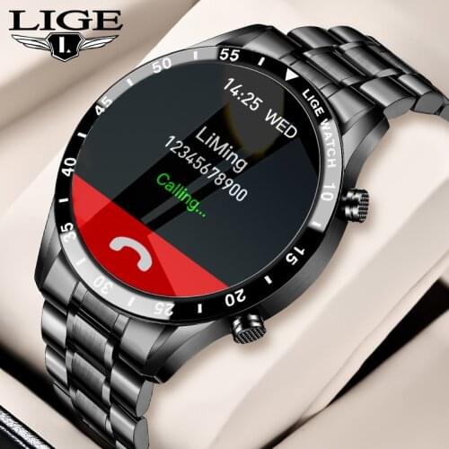 LIGE 2021 New Business Smart Watch Bluetooth Call Smartwatch Men Women Waterproof Watch Sport Fitness Bracelet For IOS Android