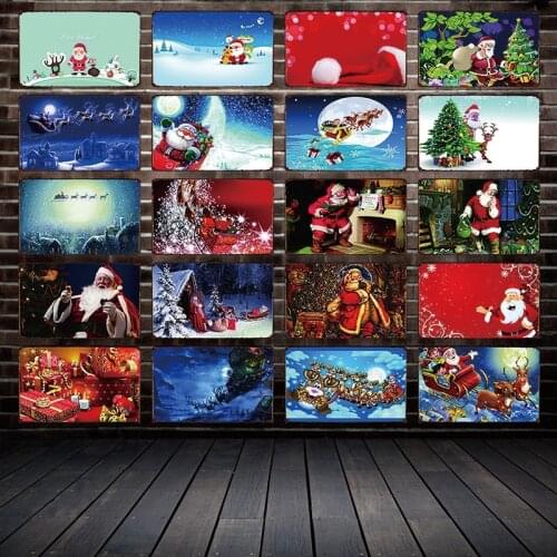 [ Mike86 ] Merry Christmas Santa Claus Metal Sign Home Store Farm Decor Vinage shabby chic Wall Poster Art 20*30 CM FG-262