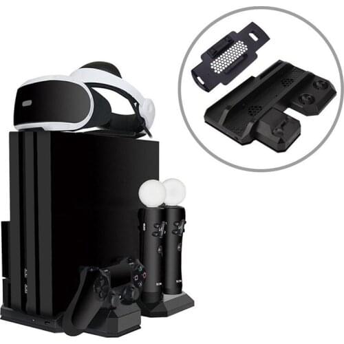 Multi-Function Cooling Fan Base Charging Dock Charger Console Cradle Storage Stand for PS VR Glass/PS4/Slim/Pro/Move Controller