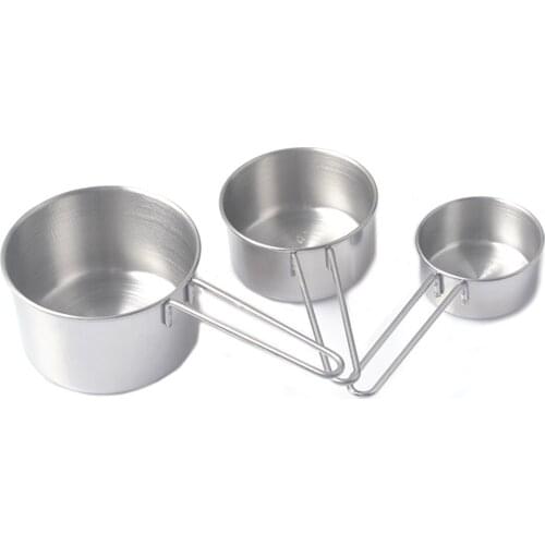 3PCS Measuring Cup Set of Stainless Steel Measuring Spoons with Soft Touch Handles for Kitchen