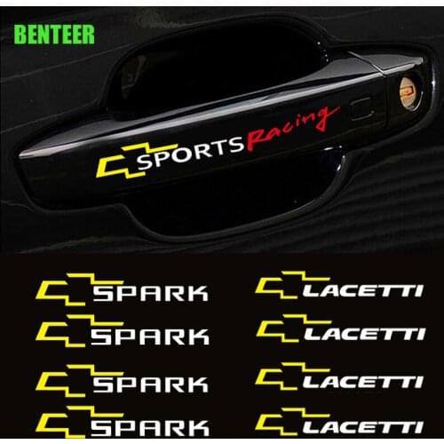 4pcs KK car door handle sticker For Chevrolet Cruze Captiva Lacetti Aveo Orlando Epica Camaro Spark