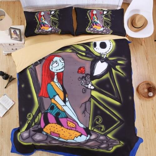 New Year Bedding Sets Nightmare Before Christmas Design Duvet Cover Sheets Pillow case super Cool Gift For Children