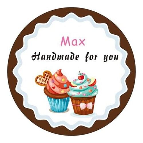 New Customize Adhesive Cupcakes Sticker / Label for Wedding / Baby Shower 3.8cm, D5