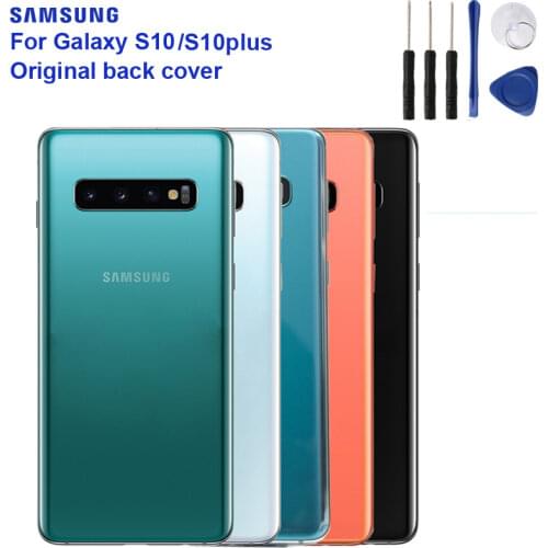 SAMSUNG Original Back Cover Housing Case For Samsung GALAXY S10 SM-G9730 X S10 Plus S10Plus SM-G9750 Battery Rear Door with Tool