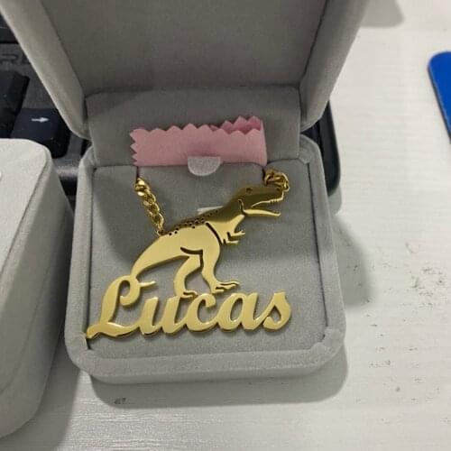 Baby Name Necklace Personalised Custom Cartoon Characters Nameplated Letter Number Necklaces Pendants Christmas Gifts Collier