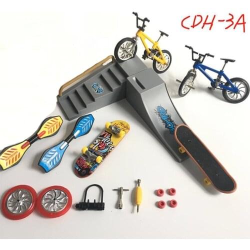 Finger Bike Mini Scooter Props Set Finger Skateboard Bicycle Desk Novelty Toys for Adult Kids Funny Collection Toys