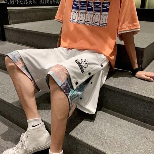 Cashew flower-breasted shorts mens trend tide brand loose pants casual sports summer basketball five-point pants