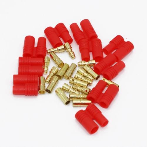 10 pair 3.5mm Gold Bullet Banana Connector Plug With Protective Sleeve