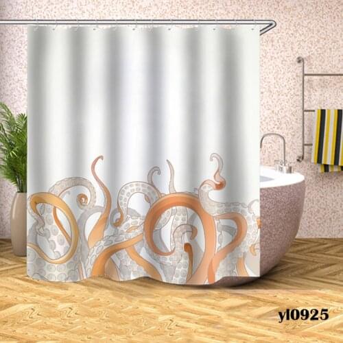 Octopus Shower Curtains Waterproof Sailing Boat Bath Curtains For Bathroom Bathtub Large Wide Bathing Cover Home Tenda Da Doccia