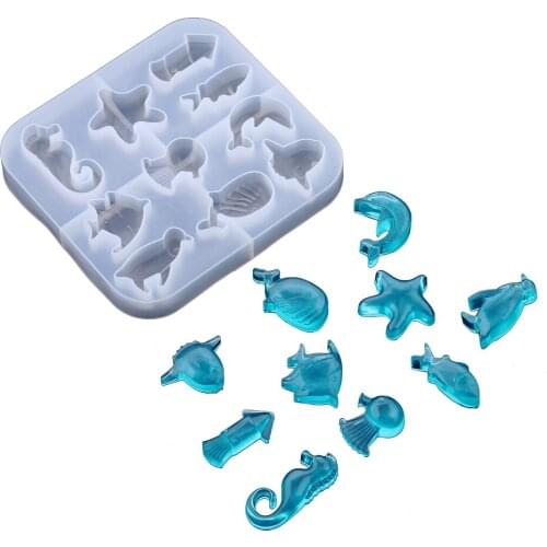 Ocean Cake Silicone Mold 3D Dolphin Fish Seahorse Starfish Cake Decorating Tools DIY Fondant Chocolate Soap Resin Mould