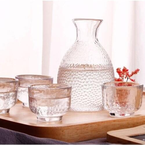 Glass Sake Pot Cups Flagon Liquor Cup Spirits Cups Set Japanese Bar Wine Juice Sake Set Creative Gifts Bar Kitchen Accessories