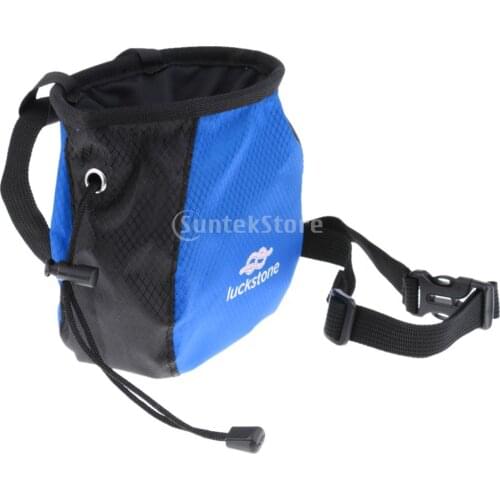 Chalk Bag Pouch for Rock Climbing, Gymnastics with Drawstring Closure and Quick-clip Waist Belt