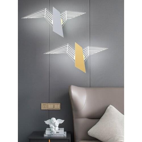 Nordic Indoor Decor Led Wall Lamps Bedroom Bedside Background Living Room Wall Decoration Sconce Gold Black Creative Lighting