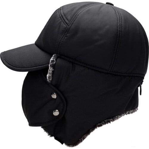 Windproof Warm Hat Men Women Bomber Faux Fur Ear Flap Hat Cap Winter Ski Trooper Trapper Solid Color Cotton Lei Feng Caps gorras